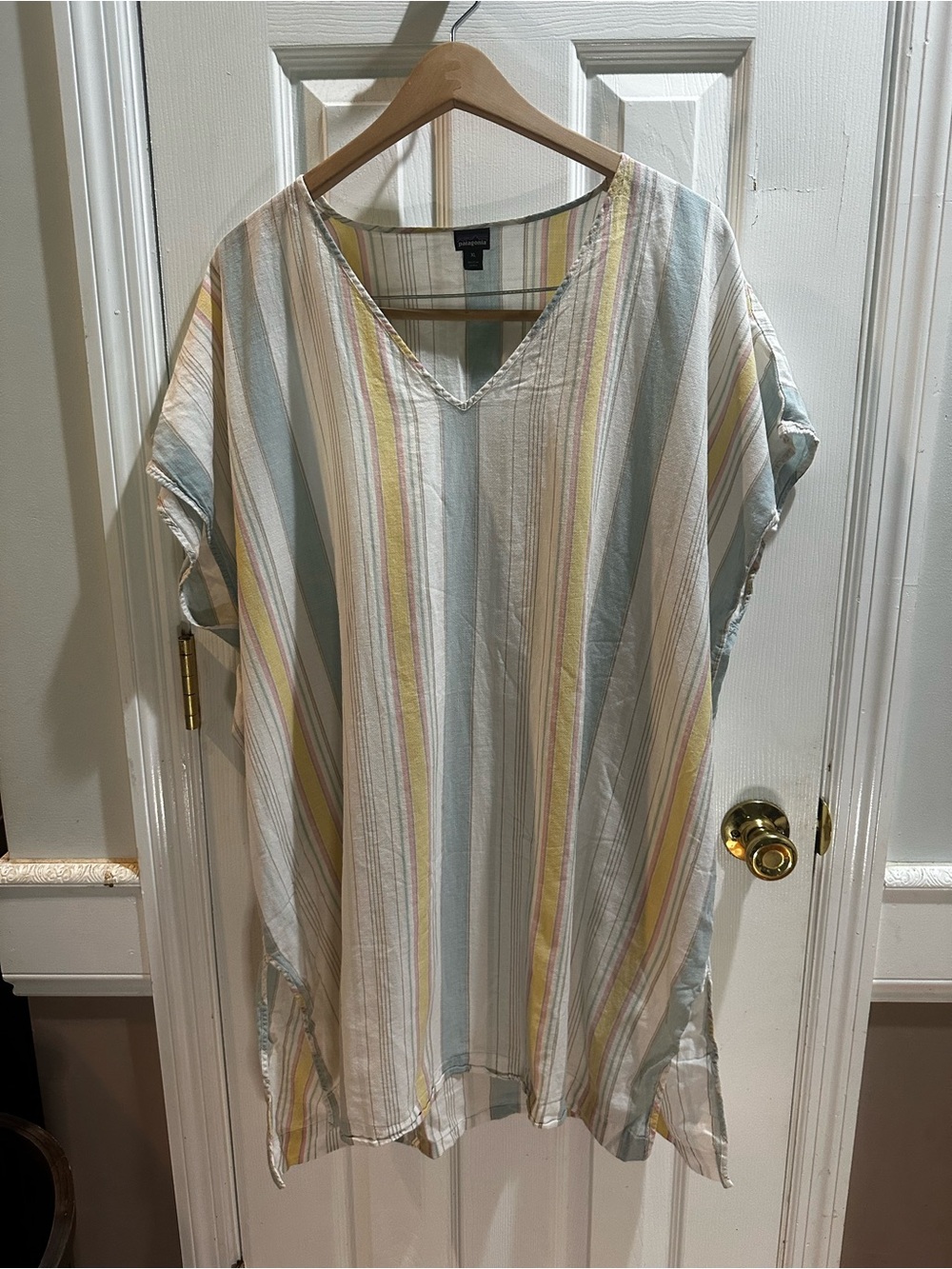 Patagonia A/C Lightweight‎ Cover Up Striped Organic Cotton Hemp Beach Vacation